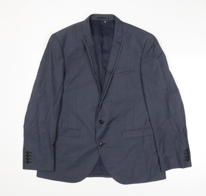 Marks and Spencer Mens Blue Wool Jacket Suit Jacket Size 42 Regular