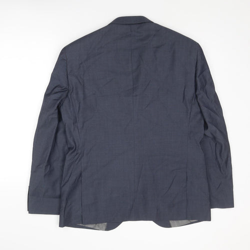 Marks and Spencer Mens Blue Wool Jacket Suit Jacket Size 42 Regular