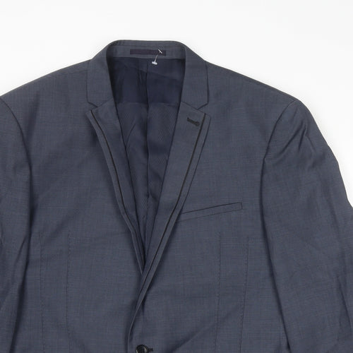 Marks and Spencer Mens Blue Wool Jacket Suit Jacket Size 42 Regular