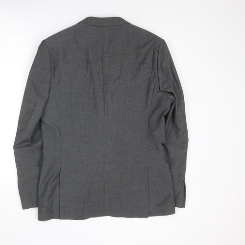 H&M Mens Grey Polyester Jacket Suit Jacket Size L Regular