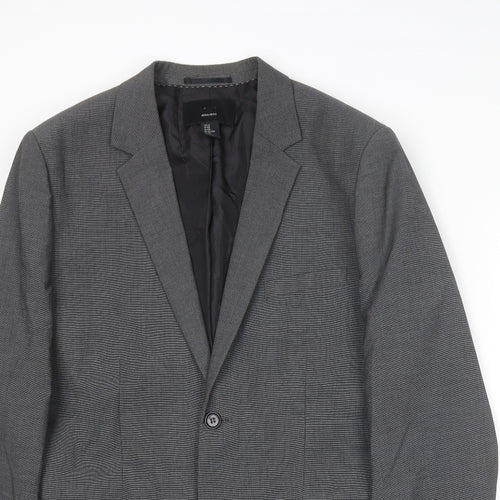 H&M Mens Grey Polyester Jacket Suit Jacket Size L Regular