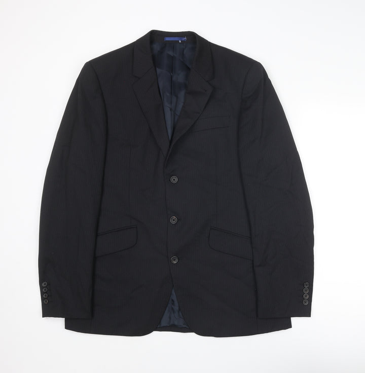 NEXT Mens Black Polyester Jacket Suit Jacket Size 40 Regular
