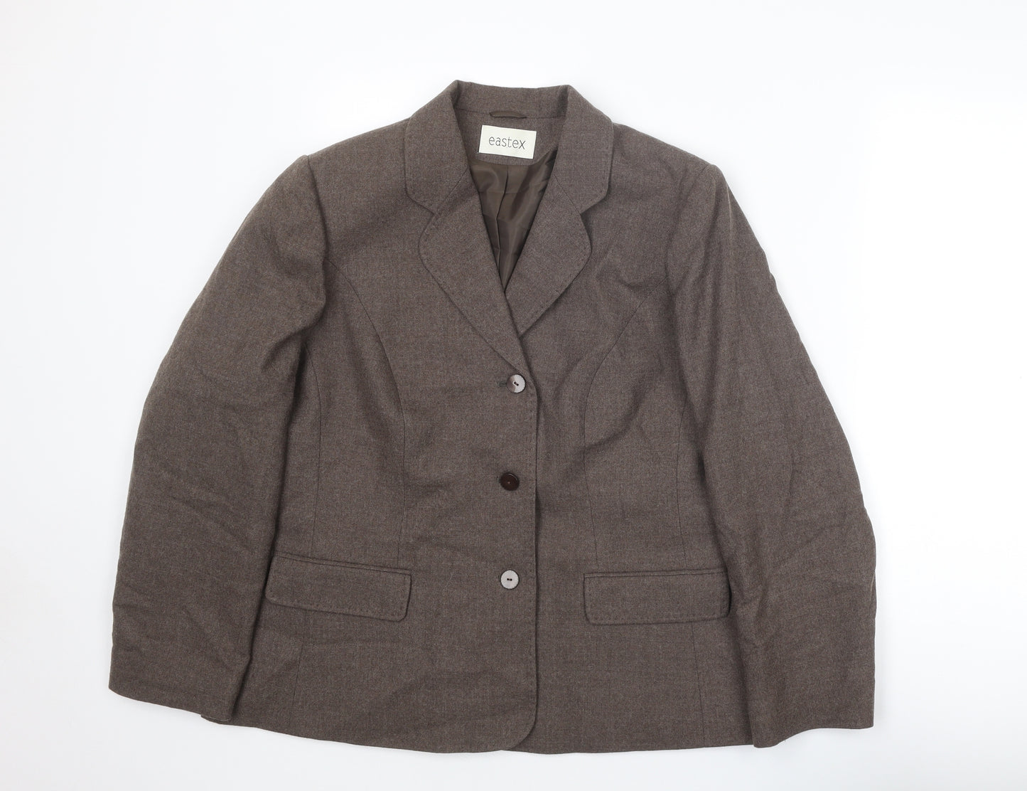 Eastex Womens Brown Jacket Blazer Size 18 Button
