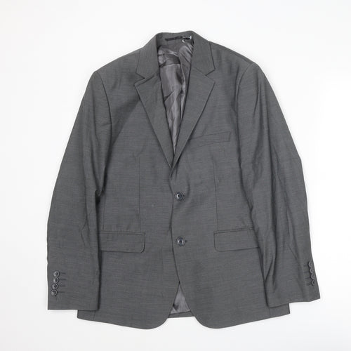 FRENCHEYE Mens Grey Wool Jacket Suit Jacket Size 36 Regular