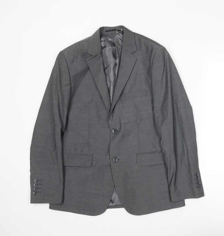 FRENCHEYE Mens Grey Wool Jacket Suit Jacket Size 36 Regular