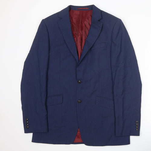 Marks and Spencer Mens Blue Wool Jacket Suit Jacket Size 40 Regular