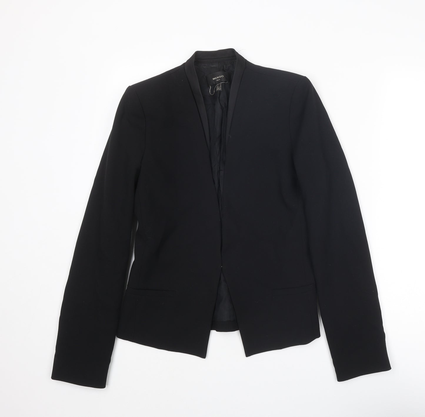 Mango Womens Black Jacket Blazer Size S Hook & Eye