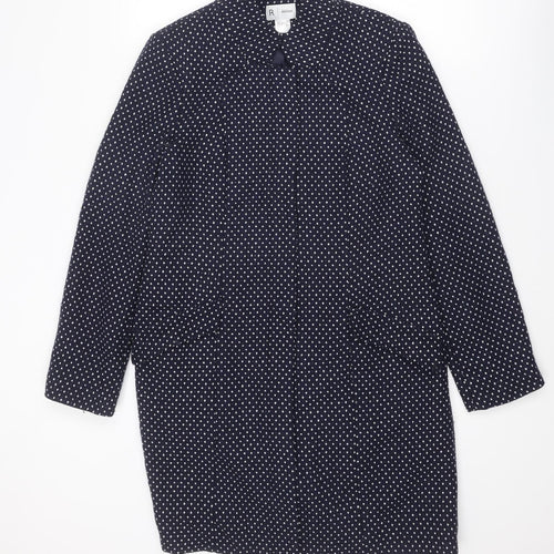 La Redoute Womens Blue Polka Dot Rain Coat Coat Size 10 Zip