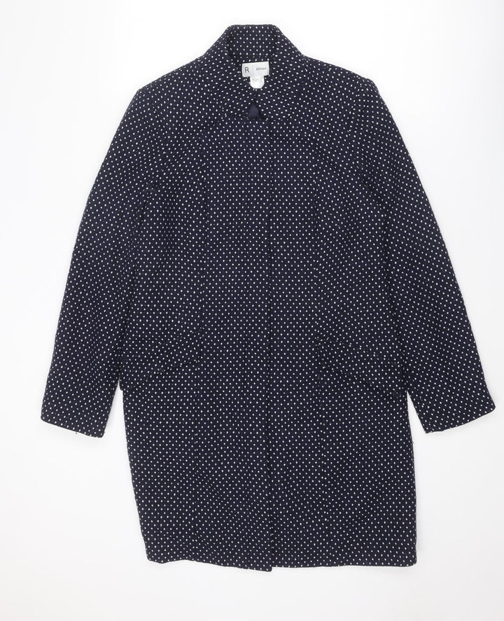 La Redoute Womens Blue Polka Dot Rain Coat Coat Size 10 Zip