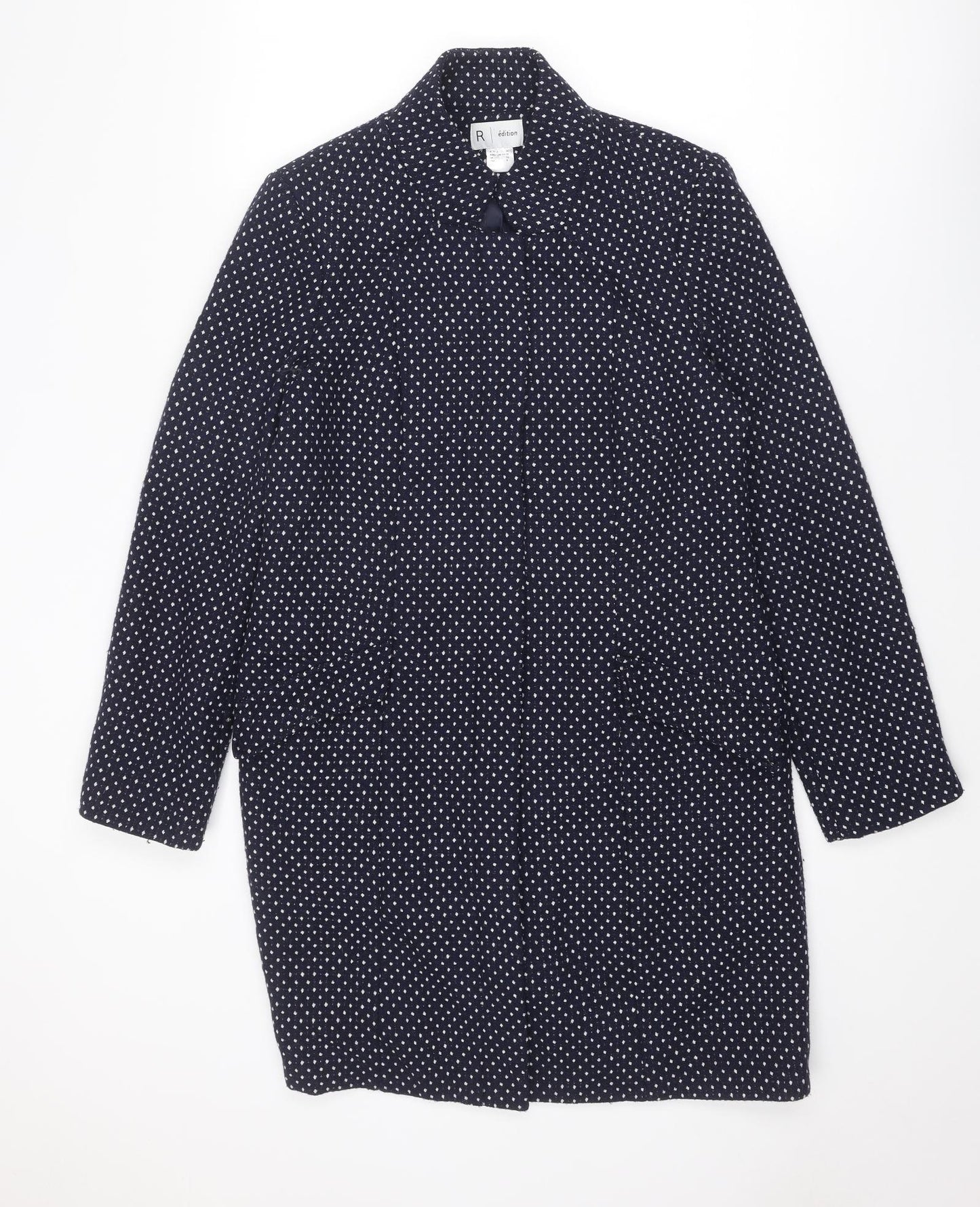 La Redoute Womens Blue Polka Dot Rain Coat Coat Size 10 Zip