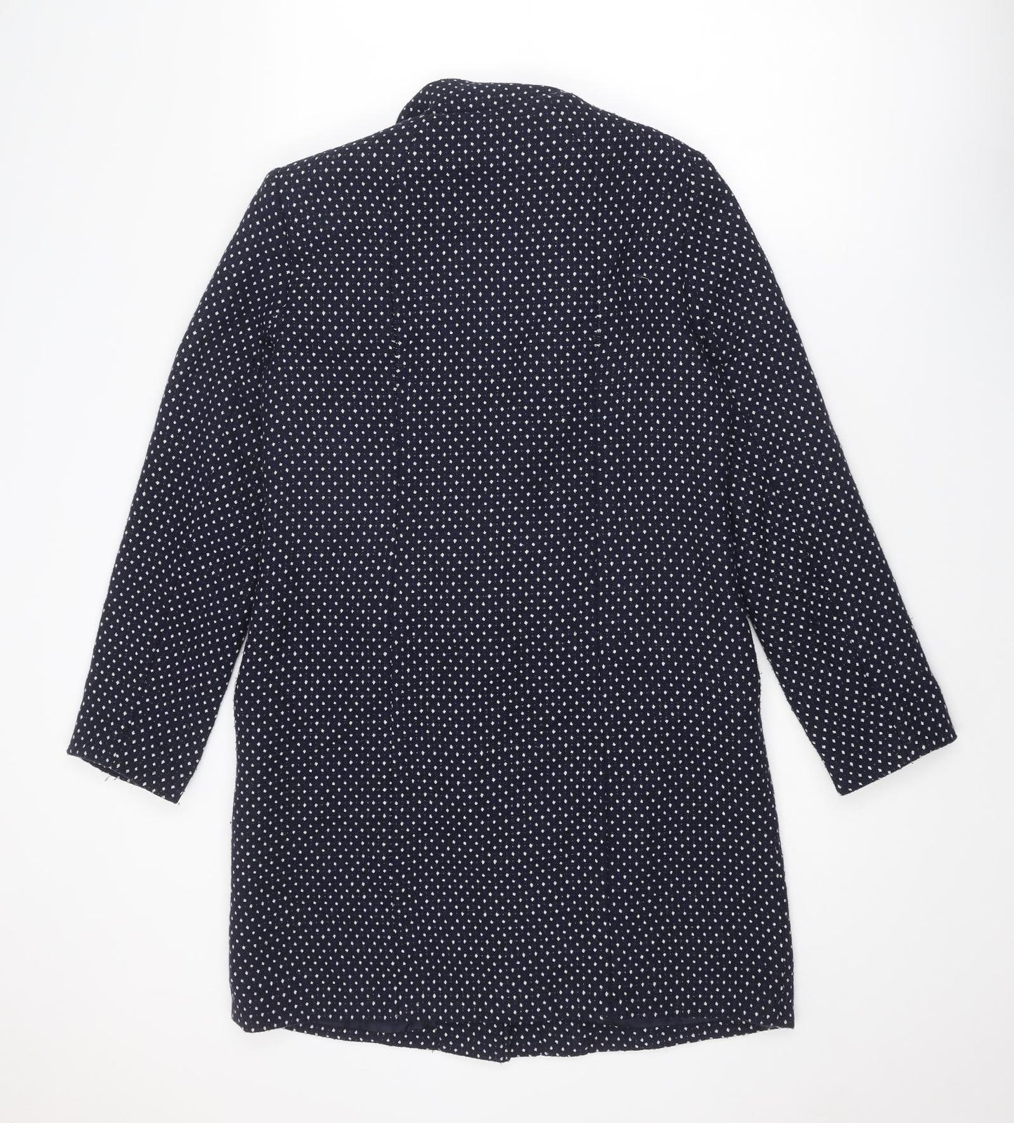La Redoute Womens Blue Polka Dot Rain Coat Coat Size 10 Zip
