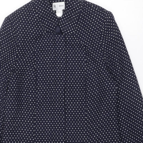 La Redoute Womens Blue Polka Dot Rain Coat Coat Size 10 Zip