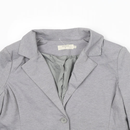 Cream Womens Grey Jacket Blazer Size XL Button