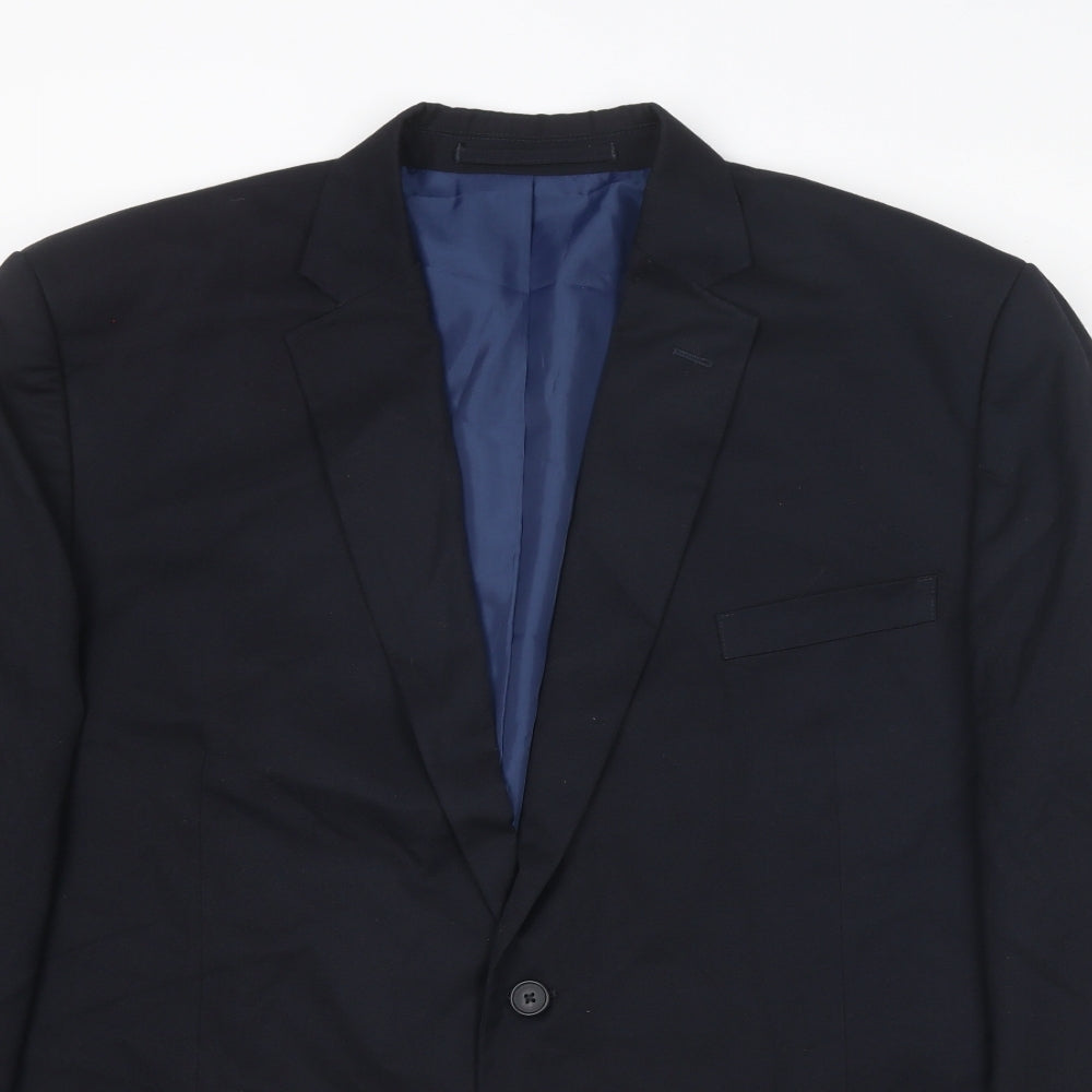 Marks and Spencer Mens Blue Polyester Jacket Suit Jacket Size 48 Regular
