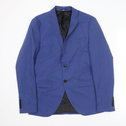 Selected Homme Mens Blue Polyester Jacket Suit Jacket Size 34 Regular