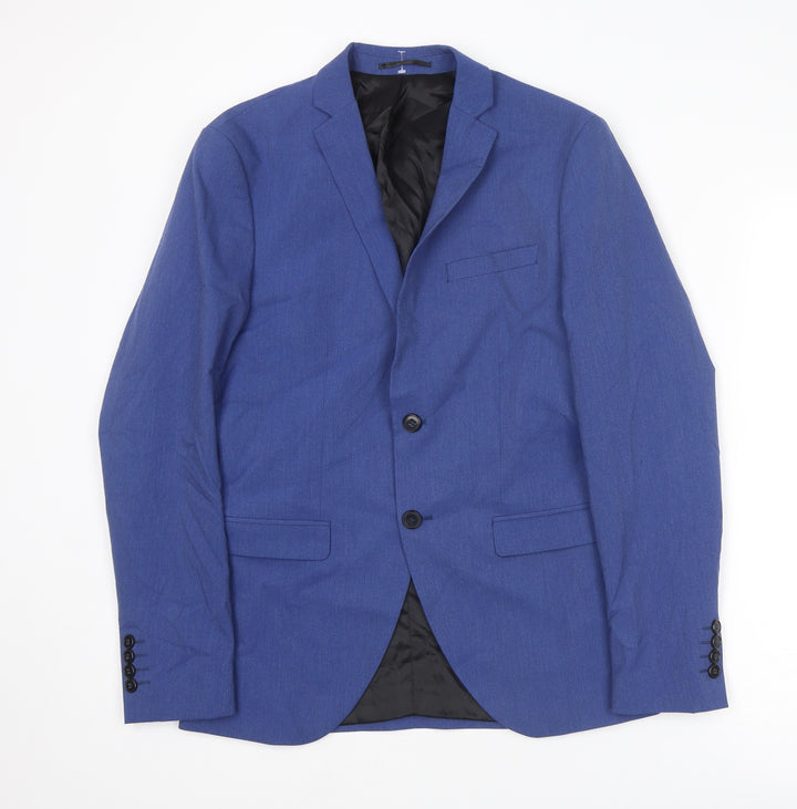 Selected Homme Mens Blue Polyester Jacket Suit Jacket Size 34 Regular