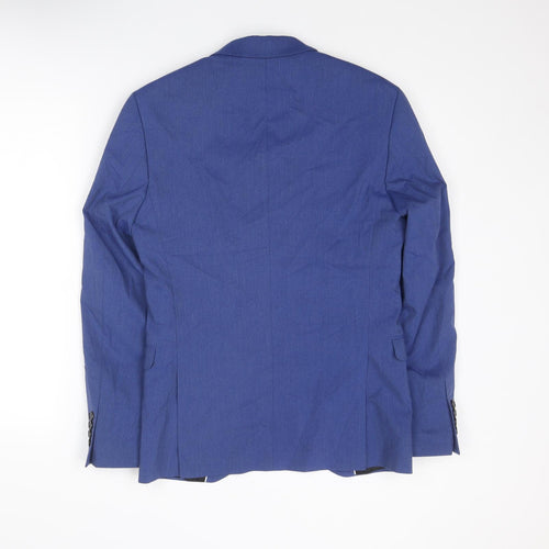 Selected Homme Mens Blue Polyester Jacket Suit Jacket Size 34 Regular