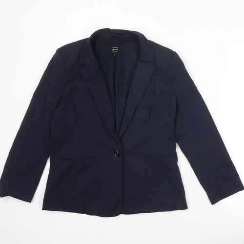 John Lewis Womens Blue Viscose Jacket Blazer Size 12