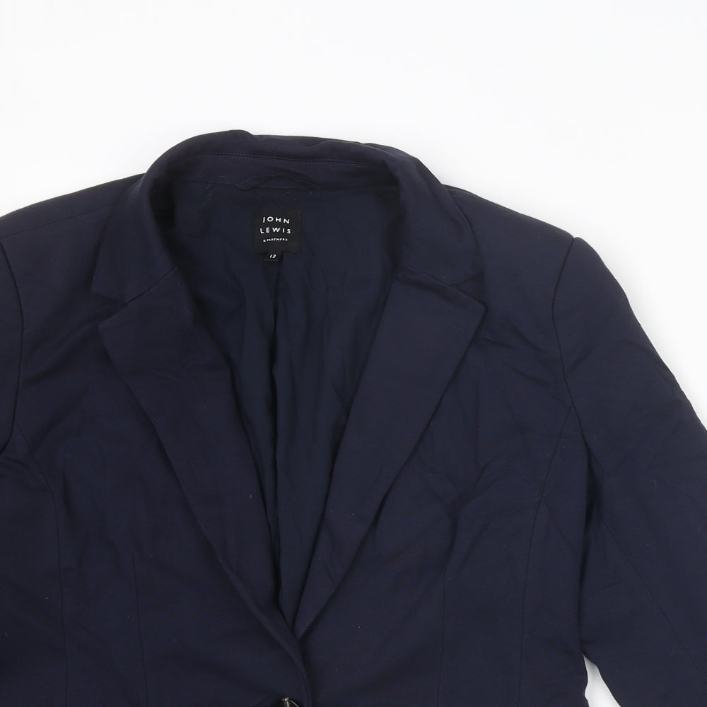 John Lewis Womens Blue Viscose Jacket Blazer Size 12