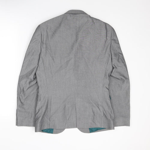 NEXT Mens Grey Polyester Jacket Suit Jacket Size 38 Regular