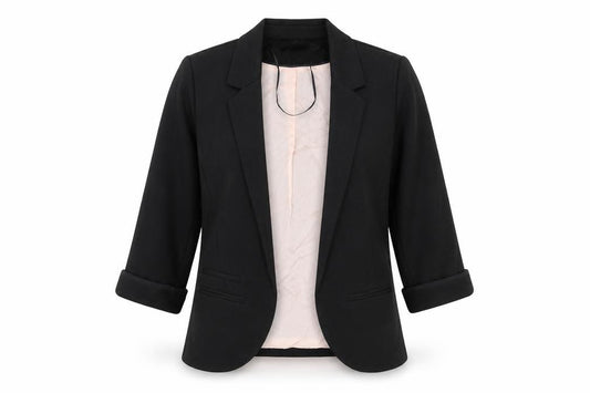 Front view of Topshop women’s black jacket blazer, size UK 6