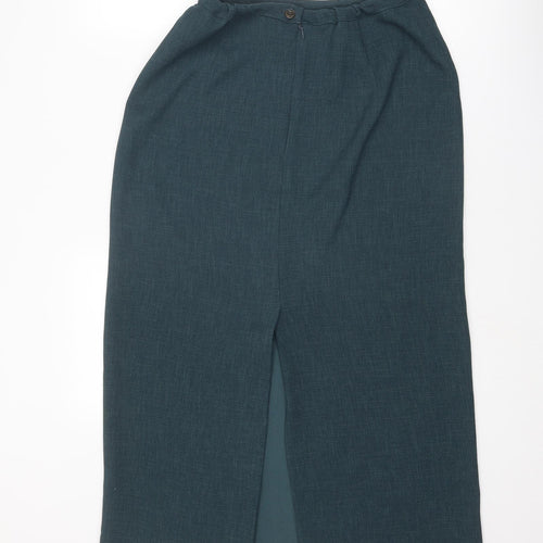 Marks and Spencer Womens Green Polyester A-Line Skirt Size 14 Zip