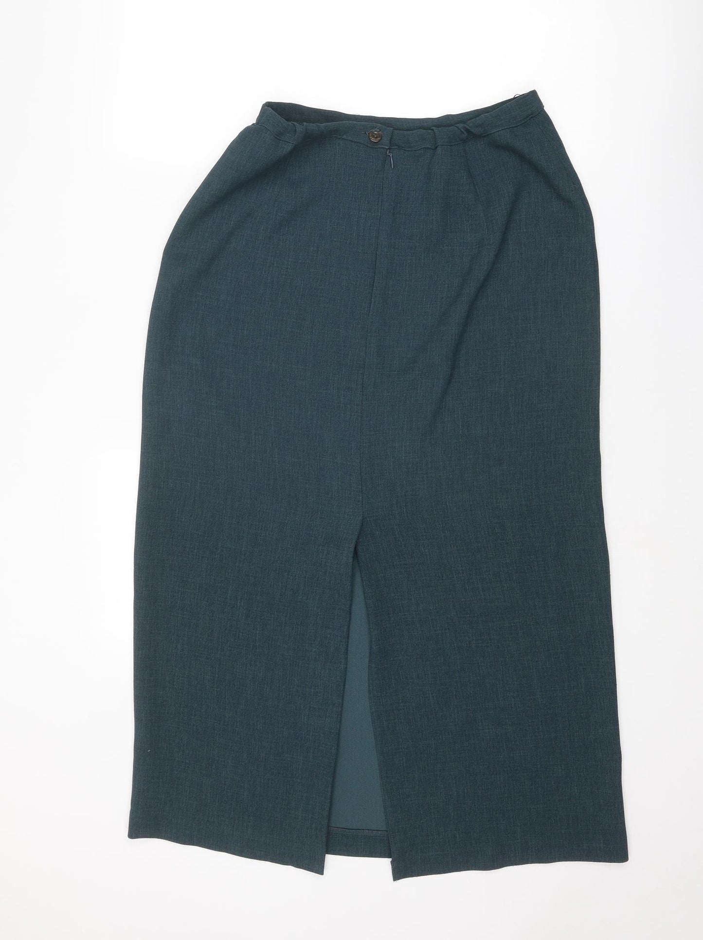 Marks and Spencer Womens Green Polyester A-Line Skirt Size 14 Zip