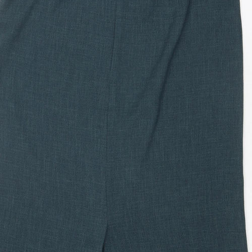 Marks and Spencer Womens Green Polyester A-Line Skirt Size 14 Zip