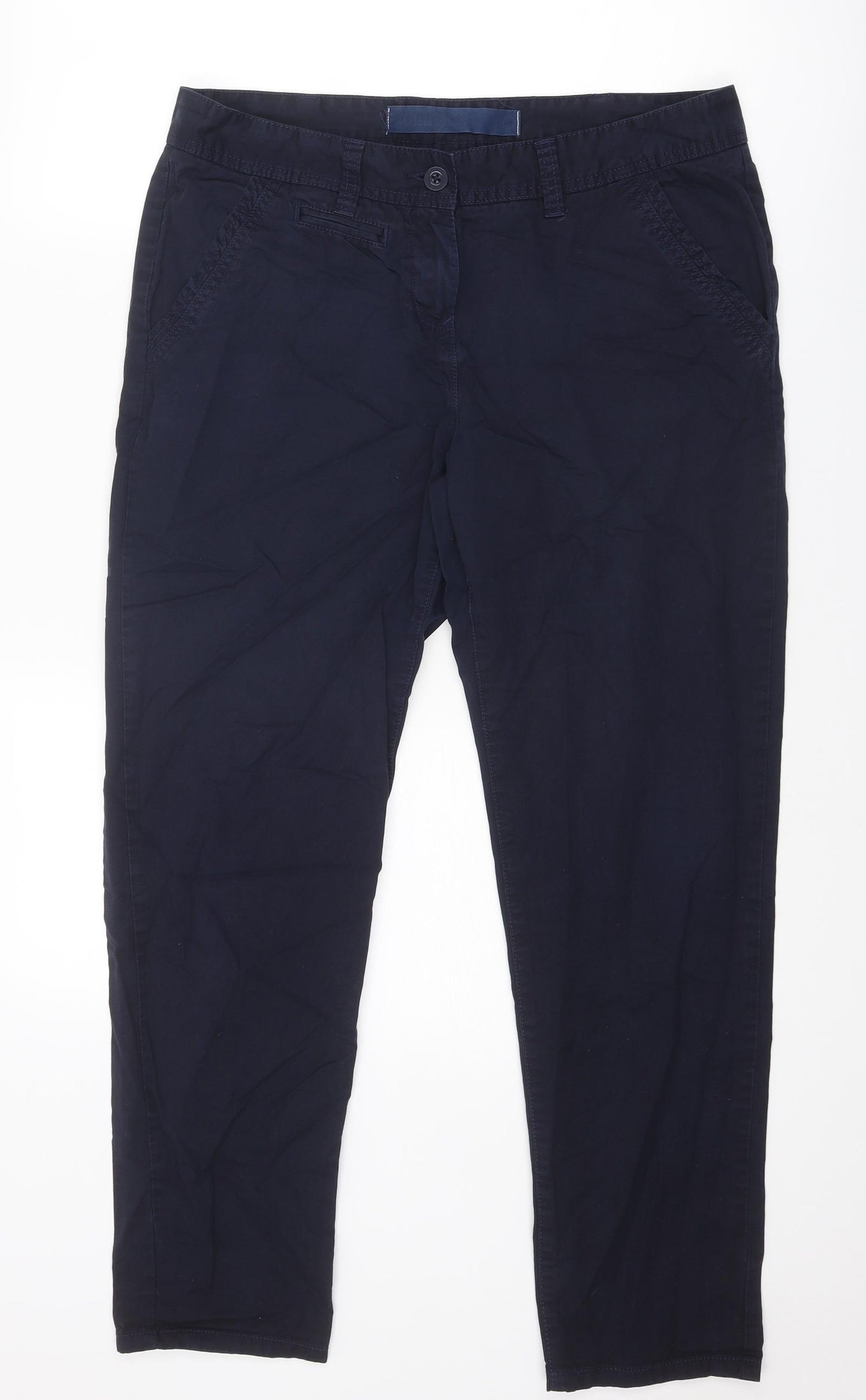 NEXT Mens Blue Cotton Chino Trousers Size 34 in Regular Zip