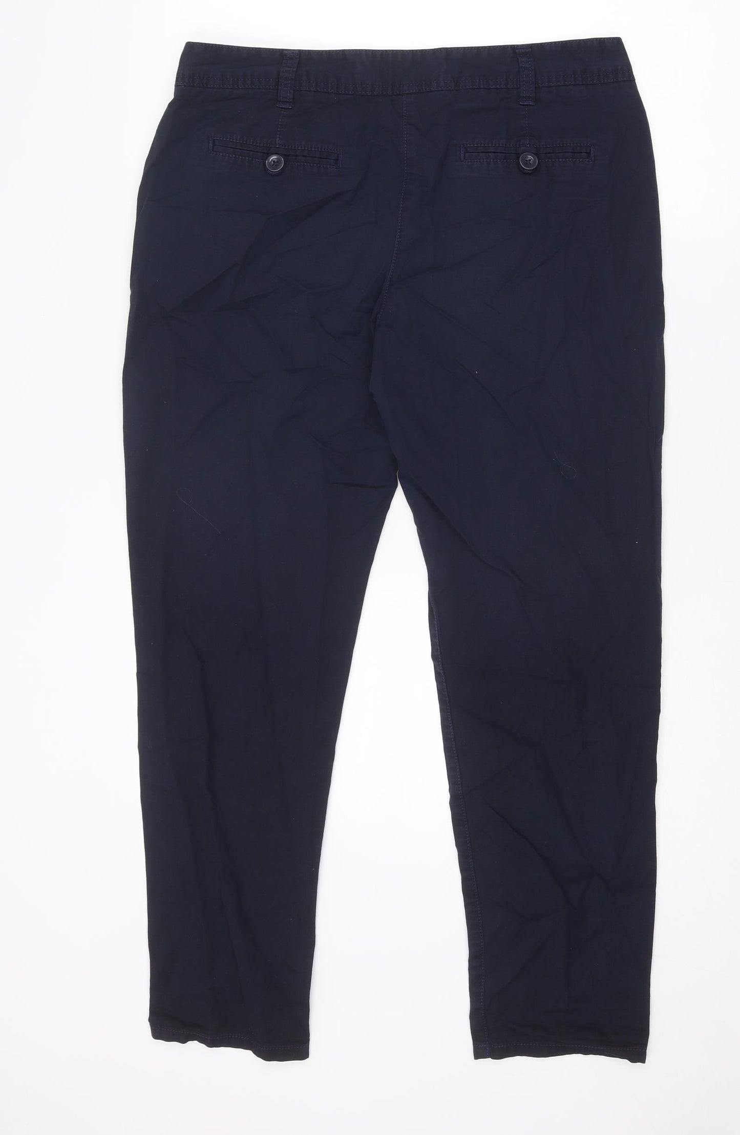 NEXT Mens Blue Cotton Chino Trousers Size 34 in Regular Zip