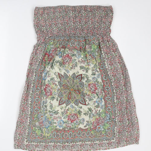 New Look Womens Multicoloured Geometric Cotton A-Line Size 14 Off the Shoulder Pullover