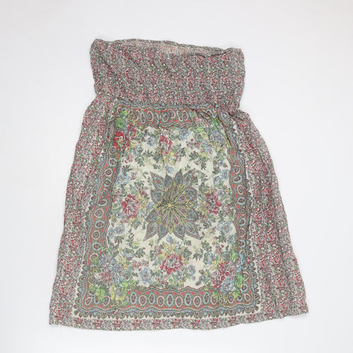 New Look Womens Multicoloured Geometric Cotton A-Line Size 14 Off the Shoulder Pullover