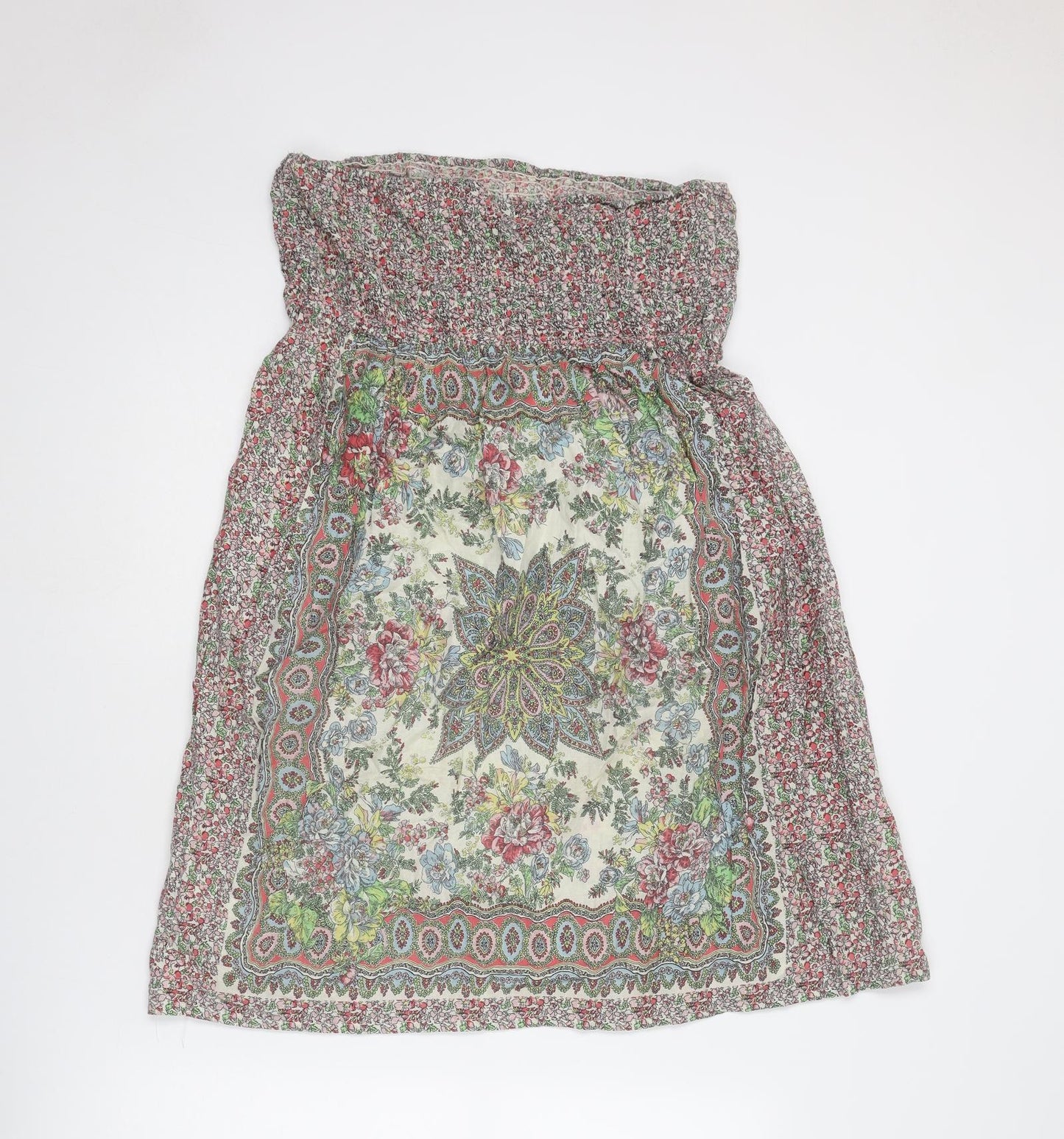 New Look Womens Multicoloured Geometric Cotton A-Line Size 14 Off the Shoulder Pullover