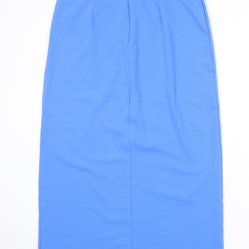 Stradivarius Womens Blue Polyester Straight & Pencil Skirt Size 12 Zip