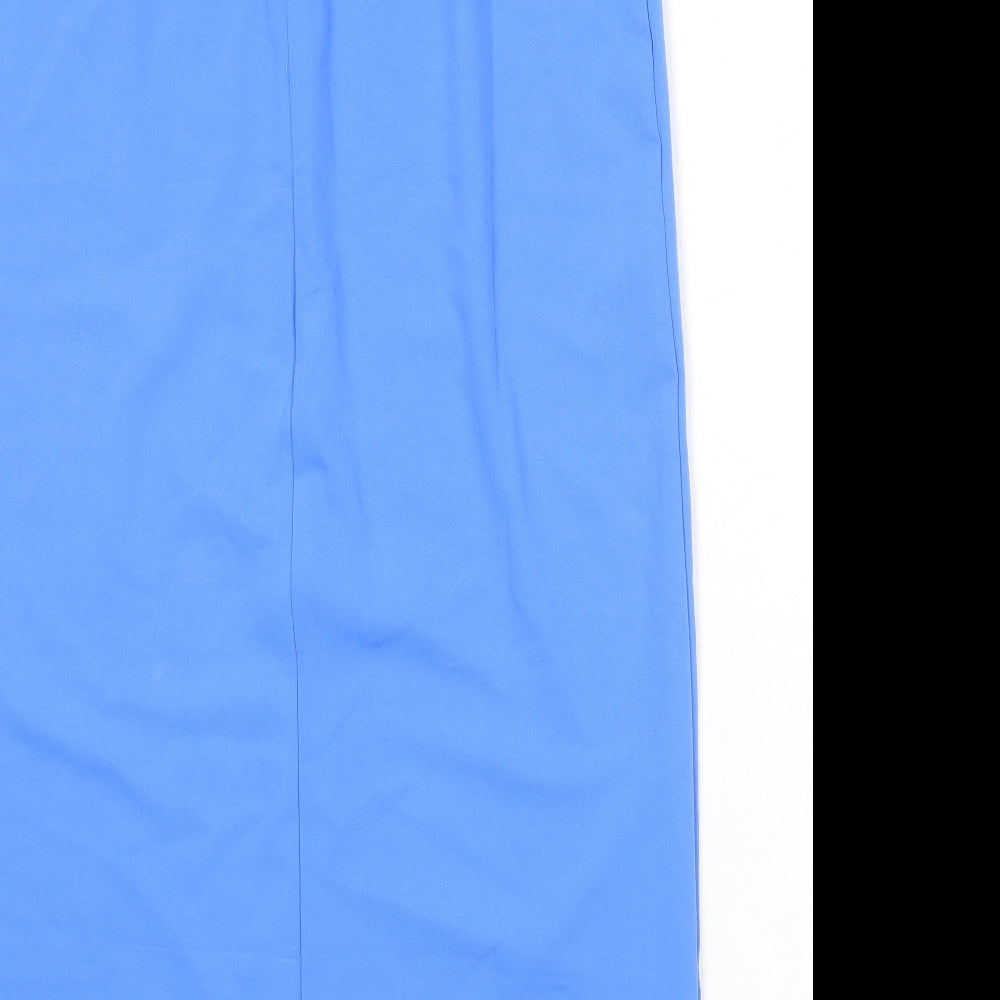 Stradivarius Womens Blue Polyester Straight & Pencil Skirt Size 12 Zip