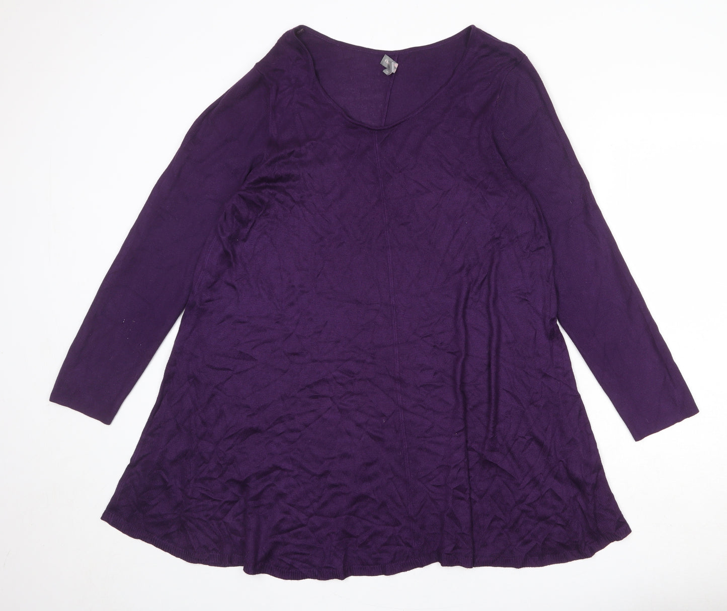 Phase Eight Womens Purple Viscose A-Line Size 18 Round Neck Pullover