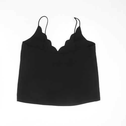 Topshop Womens Black Polyester Camisole Tank Size 14 V-Neck