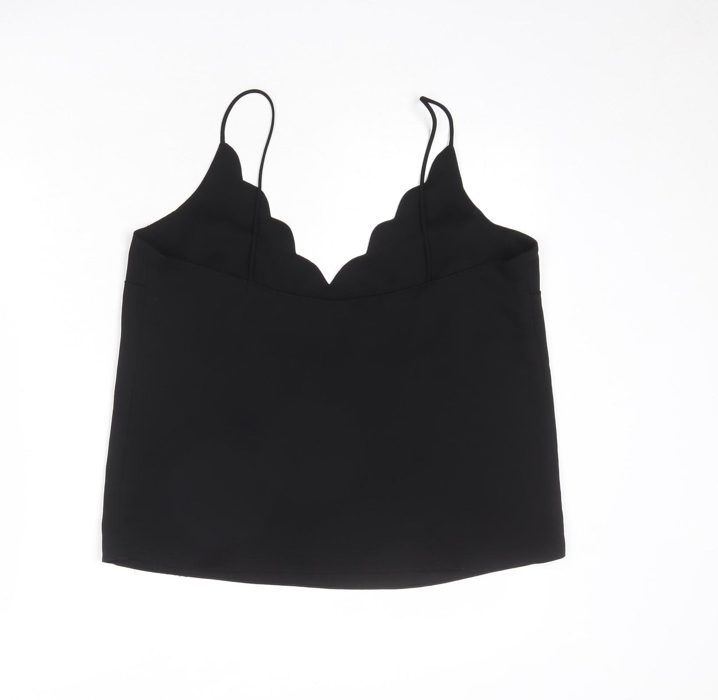 Topshop Womens Black Polyester Camisole Tank Size 14 V-Neck