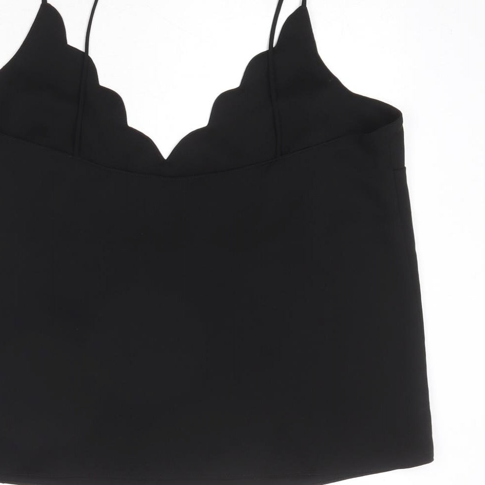 Topshop Womens Black Polyester Camisole Tank Size 14 V-Neck