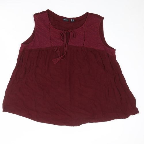 Body Flirt Womens Red Viscose Basic Tank Size 22 Round Neck