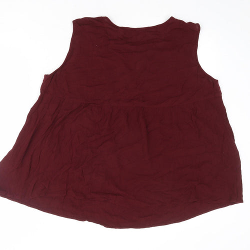 Body Flirt Womens Red Viscose Basic Tank Size 22 Round Neck