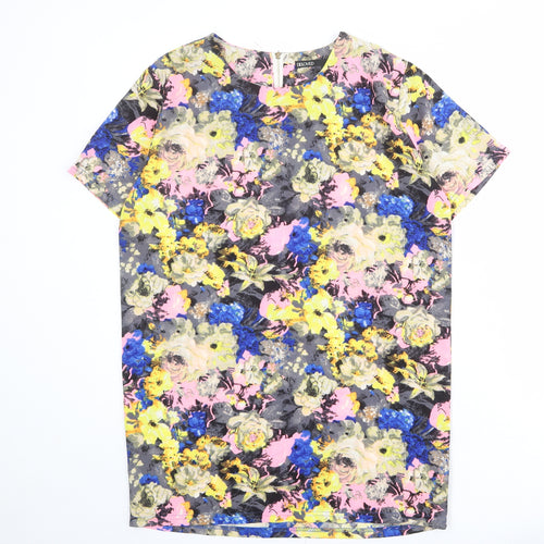 Beloved Womens Multicoloured Floral Polyester Basic T-Shirt Size S Round Neck