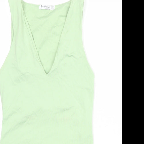 Stradivarius Womens Green Nylon Bodysuit One-Piece Size M Snap