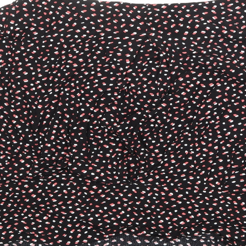 Marks and Spencer Womens Black Geometric Viscose Basic Blouse Size 18 Round Neck