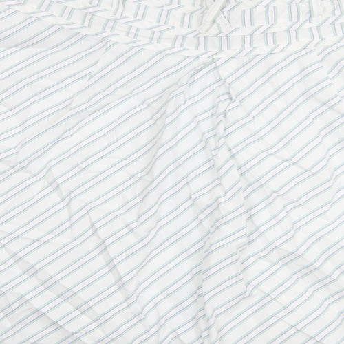 Crew Clothing Womens White Striped Cotton Swing Skirt Size 16 Button