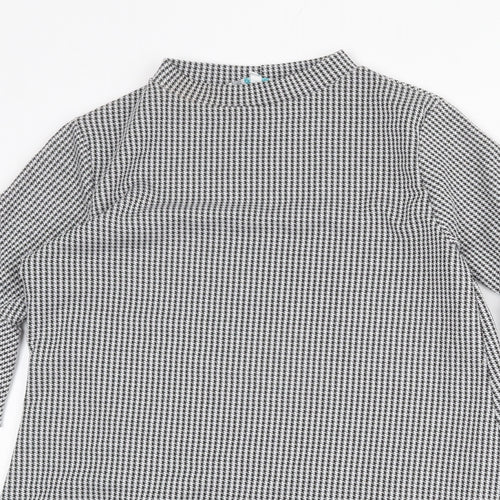 Vasamsi Womens Grey Geometric Polyester A-Line Size 8 Mock Neck Pullover