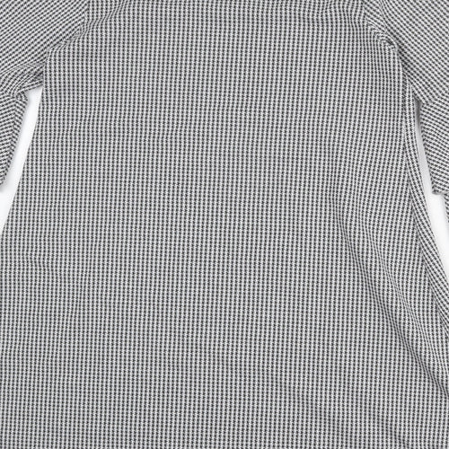 Vasamsi Womens Grey Geometric Polyester A-Line Size 8 Mock Neck Pullover