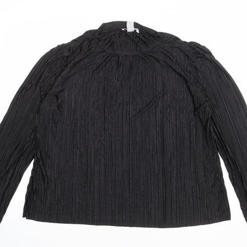 H&M Womens Black Polyester Basic Blouse Size M Cowl Neck