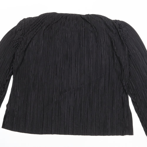 H&M Womens Black Polyester Basic Blouse Size M Cowl Neck
