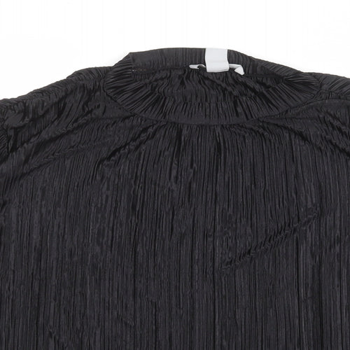 H&M Womens Black Polyester Basic Blouse Size M Cowl Neck